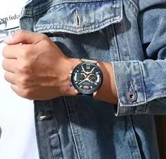 Relojes deportivos CURREN informales para hombre, reloj de pulsera de Cuero militar de lujo de marca superior, reloj de pulsera para hombre, reloj de pulsera cronógrafo de moda - Eleganzie