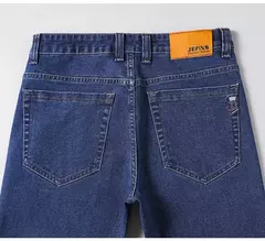 Pantalones vaqueros informales de talla grande 42 44 46 a la moda para hombre, pantalones vaqueros clásicos de negocios rectos elásticos, pantalones de primavera y otoño de marca masculina - buy online