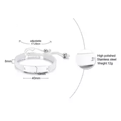 Imagen de Vnox-pulsera de cadena de cuerda trenzada para hombre, brazalete con nombre personalizado, fecha, cita inicial, grabado personalizado, longitud ajustable