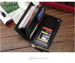 Baellerry, carteras largas para hombre, bolso con cremallera de gran capacidad, tarjetero, monedero para hombre, bolsillo para monedas, cartera de mano de marca de lujo para hombre