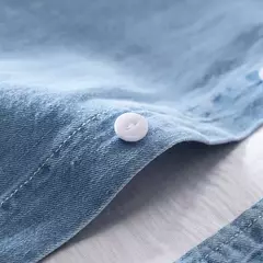 Brother Wang-camisas vaqueras 100% de algodón para hombre, camisa informal de trabajo diario suave y cómoda, fina, a la moda, color azul claro, manga larga - online store
