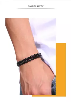 Vnox Wolesale Pulsera de cadena gruesa Miami Curb de 3-11 mm para hombres, pulsera de cadena de eslabones cubanos de acero inoxidable Punk clásico pesado - Eleganzie