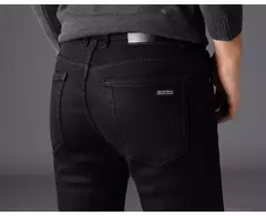 Pantalones vaqueros elásticos para hombre, vaqueros de estilo clásico, ajustados, informales, de marca, 2023