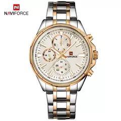 NAVIFORCE-Reloj de pulsera de acero inoxidable para hombre, cronógrafo informal clásico, resistente al agua, de cuarzo, con indicador de Fecha en internet