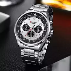 Reloj Cronógrafo de Lujo CURREN – Estilo Deportivo con Banda de Acero Inoxidable
