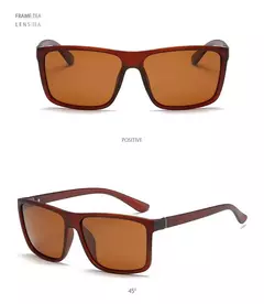 Gafas de sol polarizadas cuadradas negras clásicas para hombre, gafas de sol azules con espejo a la moda, gafas de sol Unisex Vintage antideslumbrantes para conducir UV400 - Eleganzie