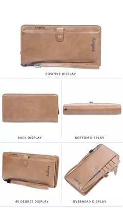 Baellerry-billetera larga a la moda para hombre, tarjetero con cremallera, monedero de cuero, monedero sólido, monedero masculino de alta calidad, 2024 - comprar en línea