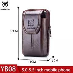 BULLCAPTAIN-Bolso de cintura con cinturón de cuero para hombre, riñonera militar Molle, dinero pequeño, paquete de cintura para teléfono, bolsa para riñonera en internet