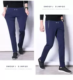MRMT 2024 nuevos pantalones de primavera y otoño para hombre, pantalones de ocio de algodón de Color puro para hombre, pantalones elásticos con cremallera y bolsillo