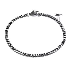 Vnox Wolesale Pulsera de cadena gruesa Miami Curb de 3-11 mm para hombres, pulsera de cadena de eslabones cubanos de acero inoxidable Punk clásico pesado en internet