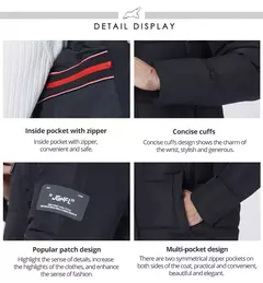 Image of ICEbear-Chaqueta gruesa y cálida para hombre, abrigo de longitud media con capucha, de algodón, a la moda, MWD3061D, invierno, 2023