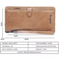 Baellerry-billetera larga a la moda para hombre, tarjetero con cremallera, monedero de cuero, monedero sólido, monedero masculino de alta calidad, 2024 en internet