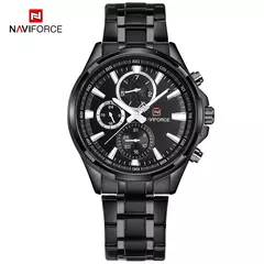 NAVIFORCE-Reloj de pulsera de acero inoxidable para hombre, cronógrafo informal clásico, resistente al agua, de cuarzo, con indicador de Fecha - tienda en línea