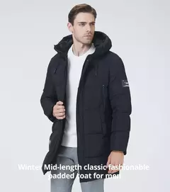 ICEbear-Chaqueta gruesa y cálida para hombre, abrigo de longitud media con capucha, de algodón, a la moda, MWD3061D, invierno, 2023 - buy online