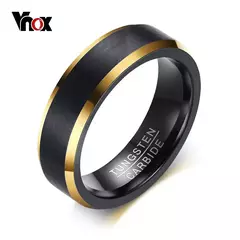 Anillo de Boda – Elegancia en Negro Mate y Dorado