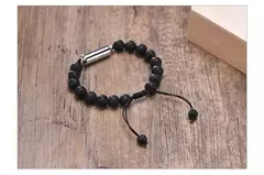 Vnox Pulseras de urna con cuentas de piedra de lava informales para hombres para cenizas, joyería conmemorativa de recuerdo de cremación de tubo hueco, longitud ajustable - tienda en línea