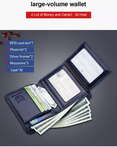 BULLCAPTAIN, nueva cartera de cuero genuino para hombre, Mini tarjetero pequeño, monedero para hombre, cartera RFID de bolsillo, moneda de alta calidad - tienda en línea