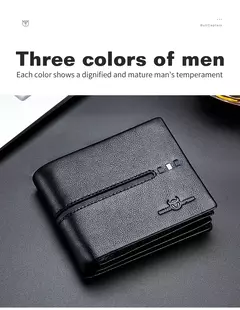 Cartera de cuero genuino BULLCAPTAIN, cartera de negocios de diseñador de marca para hombre, monedero de almacenamiento multifunción, paquete de tarjetas Rfid, cartera para hombre - Eleganzie