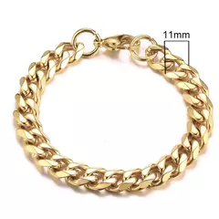 Vnox Wolesale Pulsera de cadena gruesa Miami Curb de 3-11 mm para hombres, pulsera de cadena de eslabones cubanos de acero inoxidable Punk clásico pesado en internet