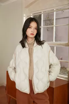 Toyouth-chaquetas de plumón de pato para mujer, abrigo grueso, negro, gris, blanco, cálido, sólido, cuello corto de béisbol, estilo elegante informal - comprar en línea