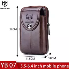 BULLCAPTAIN-Bolso de cintura con cinturón de cuero para hombre, riñonera militar Molle, dinero pequeño, paquete de cintura para teléfono, bolsa para riñonera