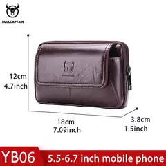 BULLCAPTAIN-Bolso de cintura con cinturón de cuero para hombre, riñonera militar Molle, dinero pequeño, paquete de cintura para teléfono, bolsa para riñonera - tienda en línea