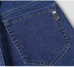 Pantalones vaqueros informales de talla grande 42 44 46 a la moda para hombre, pantalones vaqueros clásicos de negocios rectos elásticos, pantalones de primavera y otoño de marca masculina