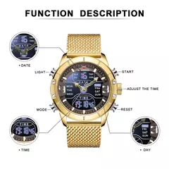 Reloj NAVIFORCE para hombre, marca de lujo, relojes de pulsera deportivos militares de cuarzo para hombre, reloj Digital LED de acero inoxidable, reloj Masculino - tienda en línea