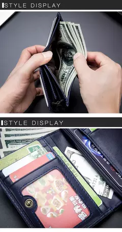 Cartera BULLCAPTAIN RFID para hombre, monedero de cuero para hombre, cartera con cremallera, tarjetero, monedero, tarjetero - comprar en línea