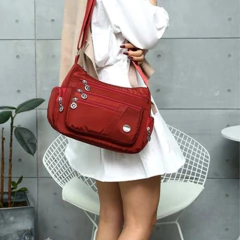 Bandolera de hombro informal para mujer, bolso Oxford impermeable con cremallera, paquete de bolsos cruzados de viaje de gran capacidad para mujer en internet