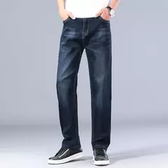 Pantalones vaqueros clásicos para hombre, Jeans azules finos, elásticos avanzados, rectos, sueltos, de marca, talla grande 40, 42, 44, novedad de 2023 en internet