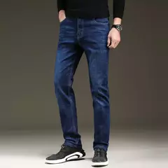 Pantalones vaqueros elásticos para hombre, vaqueros de estilo clásico, ajustados, informales, de marca, 2023 - Eleganzie