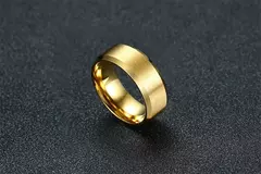 Vnox Anillo de bodas clásico para hombres y mujeres, joyería de acero inoxidable para dedo, anillo liso clásico de 6 mm y 8 mm - Eleganzie