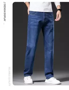 SULEE-pantalones vaqueros de estilo clásico para hombre, Jeans de negocios gruesos, elásticos, rectos, de marca, otoño e invierno, 2021 on internet