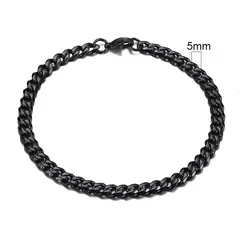 Vnox Wolesale Pulsera de cadena gruesa Miami Curb de 3-11 mm para hombres, pulsera de cadena de eslabones cubanos de acero inoxidable Punk clásico pesado - tienda en línea