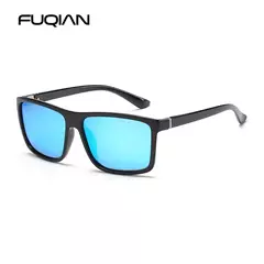 Gafas de sol polarizadas cuadradas negras clásicas para hombre, gafas de sol azules con espejo a la moda, gafas de sol Unisex Vintage antideslumbrantes para conducir UV400 en internet