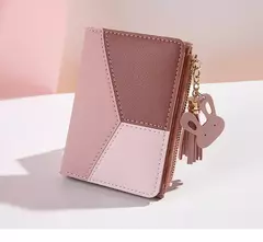 Imagen de Cartera de mujer de cuero PU, cartera de mujer hecha de cuero, monederos para mujer, tarjetero, monederos portátiles plegables para mujer