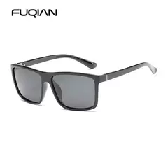 Gafas de sol polarizadas cuadradas negras clásicas para hombre, gafas de sol azules con espejo a la moda, gafas de sol Unisex Vintage antideslumbrantes para conducir UV400 - tienda en línea