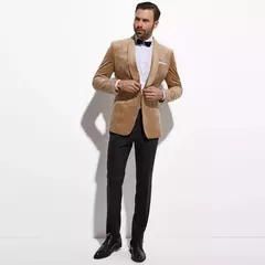 Lo último en chaqueta de esmoquin de terciopelo Camel, chaqueta de terciopelo de Color dorado ajustada hecha a medida para hombre, chaquetas de terciopelo para boda a medida para hombre - buy online