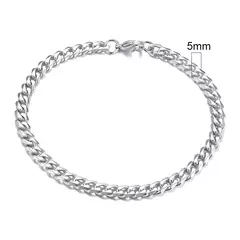 Vnox Wolesale Pulsera de cadena gruesa Miami Curb de 3-11 mm para hombres, pulsera de cadena de eslabones cubanos de acero inoxidable Punk clásico pesado