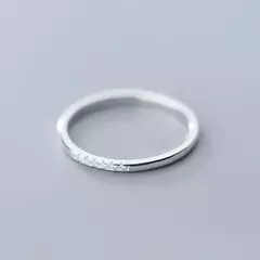 Anillo Ajustable de Plata 925 con Circón – Minimalismo Geométrico y Elegancia en internet