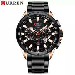 CURREN, nuevo reloj deportivo informal con cronógrafo para hombre, reloj de pulsera con banda de acero inoxidable, reloj de cuarzo con esfera grande y punteros luminosos - comprar en línea