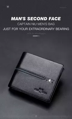 Cartera de cuero genuino BULLCAPTAIN, cartera de negocios de diseñador de marca para hombre, monedero de almacenamiento multifunción, paquete de tarjetas Rfid, cartera para hombre - comprar en línea