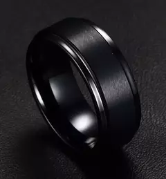 Vnox Joyería De Tungsteno Negro Anillos de Compromiso para Los Hombres 8mm de Ancho Con Textura Hombres Anillos Al Por Mayor - Eleganzie