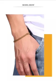 Imagen de Vnox Wolesale Pulsera de cadena gruesa Miami Curb de 3-11 mm para hombres, pulsera de cadena de eslabones cubanos de acero inoxidable Punk clásico pesado