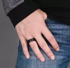 Vnox Joyería De Tungsteno Negro Anillos de Compromiso para Los Hombres 8mm de Ancho Con Textura Hombres Anillos Al Por Mayor - tienda en línea