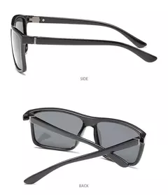 Gafas de sol polarizadas cuadradas negras clásicas para hombre, gafas de sol azules con espejo a la moda, gafas de sol Unisex Vintage antideslumbrantes para conducir UV400 - comprar en línea