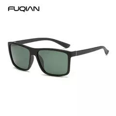 Gafas de sol polarizadas cuadradas negras clásicas para hombre, gafas de sol azules con espejo a la moda, gafas de sol Unisex Vintage antideslumbrantes para conducir UV400 - Eleganzie