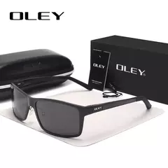 OLEY-gafas de sol polarizadas de aluminio y magnesio para hombre, lentes rectangulares para conducir