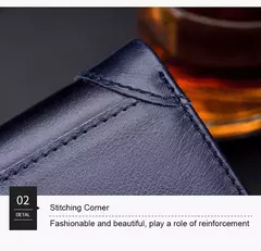 BULLCAPTAIN, nueva cartera de cuero genuino para hombre, Mini tarjetero pequeño, monedero para hombre, cartera RFID de bolsillo, moneda de alta calidad